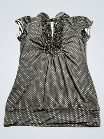 Maurices Gray Polka Dot Blouse
