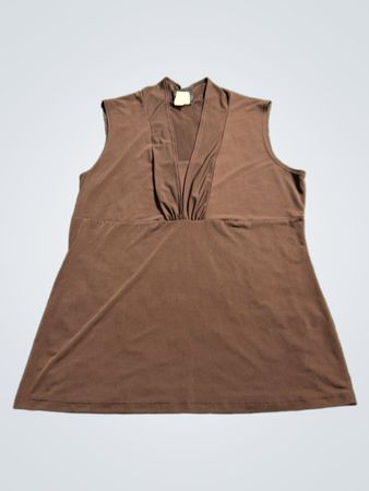 JKLA Brown Sleeveless Mock Neck Top