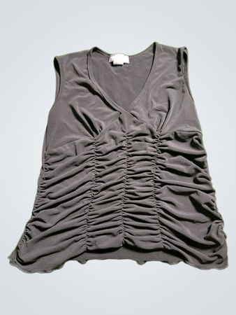 Ooba Gray Ruched Sleeveless Top