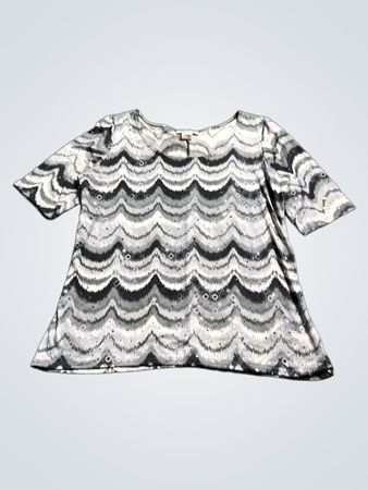 Only Wavy Print Short Sleeve Blouse
