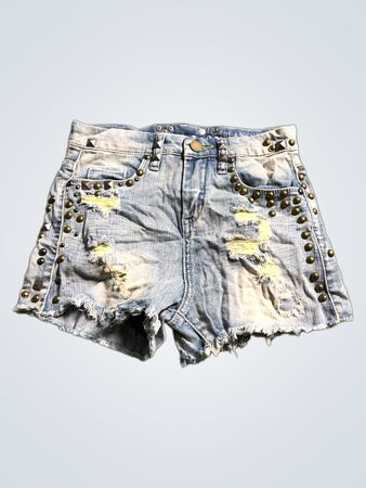 Studded Denim Shorts