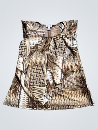 Dressbarn Sleeveless Geometric Print Blouse