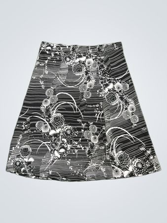 Black and White Floral Skirt