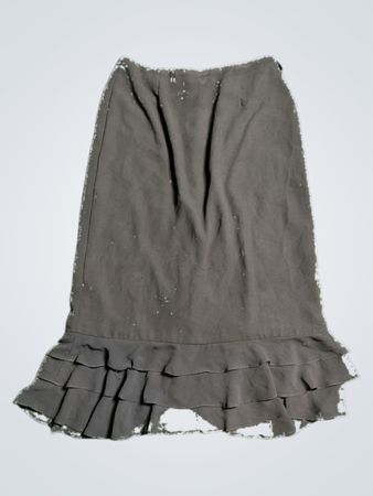 Jeffrey & Dana Evenings Ruffled Midi Skirt