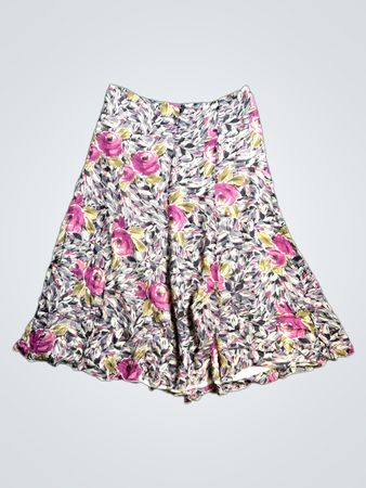 Josephine Chaus Floral Print Silk Skirt