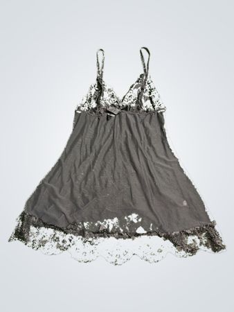 Black Lace Trim Chemise