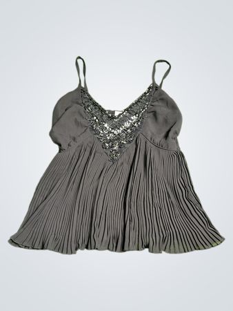 Kaelyn May Gray Pleated Top