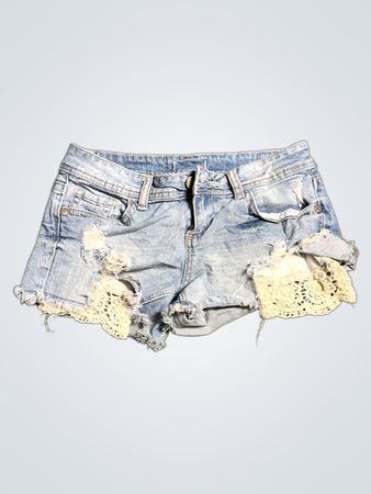 Distressed Denim Shorts