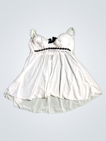 White Lace-Trimmed Babydoll Top