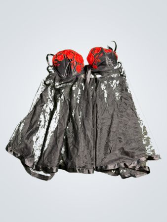 Black Chemise with Red Accents