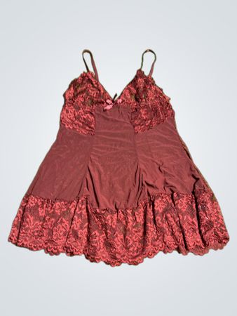 Maroon Lace Chemise