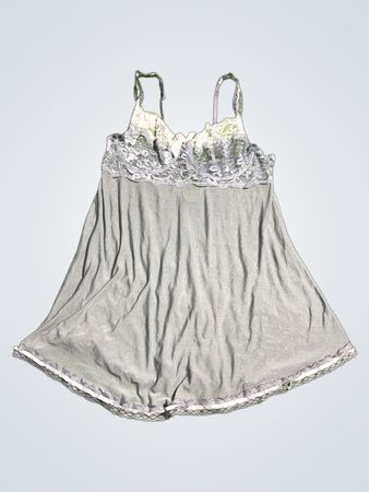 Gray Lace Trim Chemise