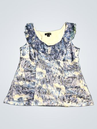 Blue and White Tie-Dye Tank Top