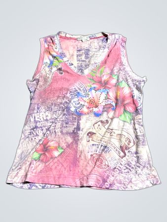 xcit USA Floral Sleeveless Top