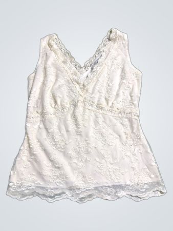 WORTHINGTON stretch white lace top