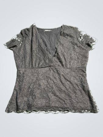Denise Cruz Gray Lace Top