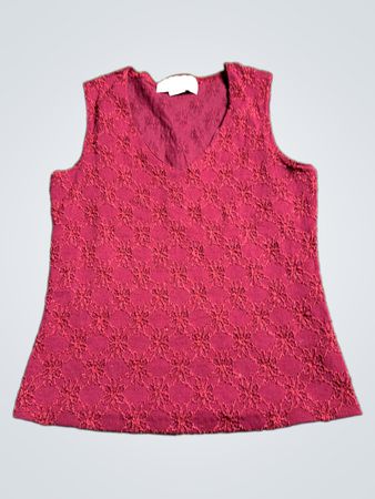 Charlotte Russe Red Lace Sleeveless Top