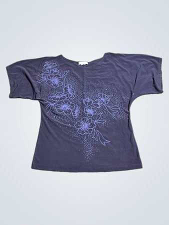 Bleeker & McDougal Embellished Dark Gray T-Shirt
