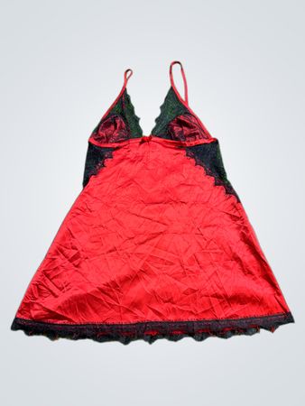 Red and Black Lace Chemise
