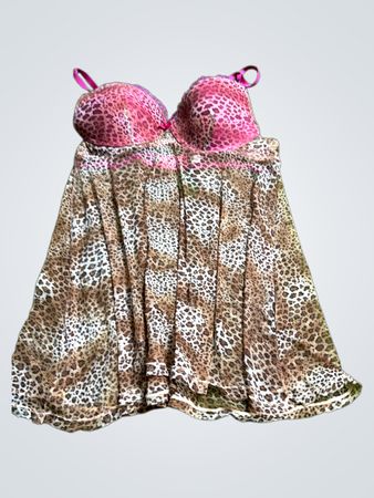 Leopard Print Dress with Pink Lining
