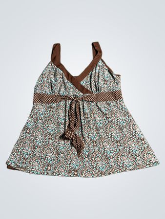 Style & Co. Blue and Brown Paisley Sleeveless Top
