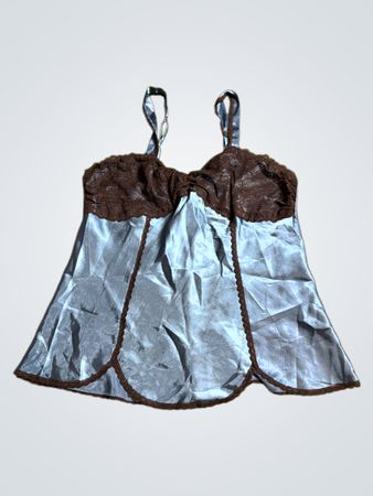 Blue Satin Camisole