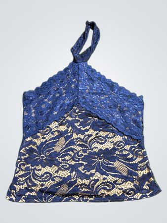 Blue Lace Halter Top
