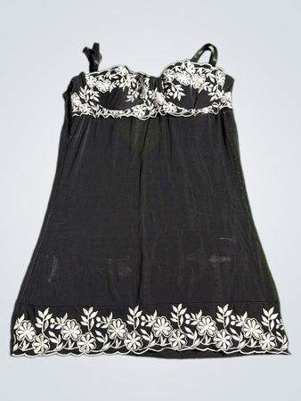 Rampage Black Lace Trim Mini Dress