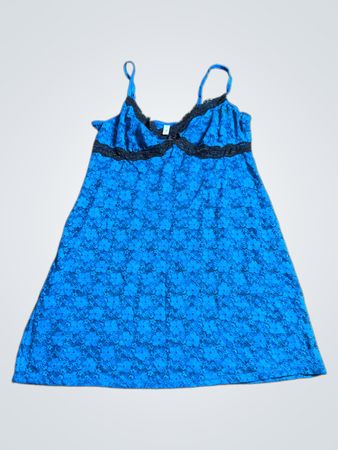 George Blue Lace Slip Dress
