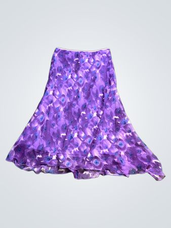 Purple Floral Skirt