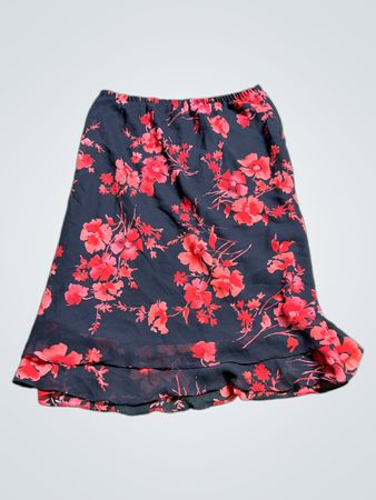 Black Floral Skirt