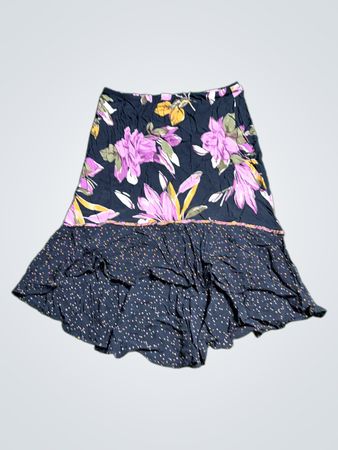 Floral Skirt with Ruffled Hem