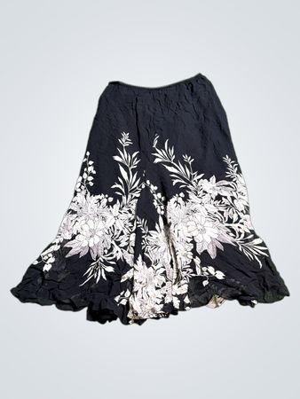 Black Floral Skirt