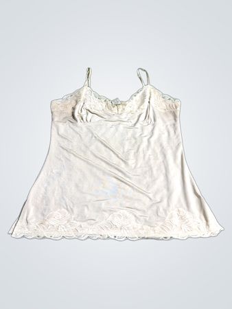 Women's beige camisole with lace trim