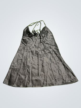 Victoria's Secret Black Silk Halter Dress