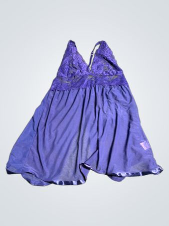 Blue Lace Trim Chemise
