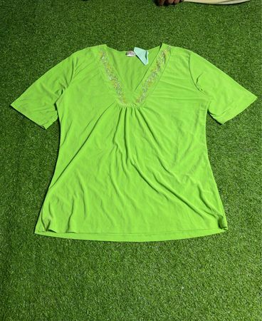 Chexxen Green Short Sleeve Top