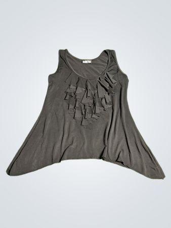 Black Ruffled Tank Top