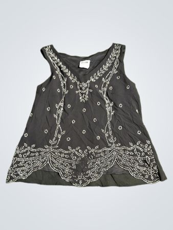 Black Embellished Sleeveless Top