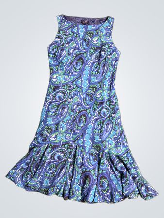 Chaps Blue Paisley Sleeveless Dress