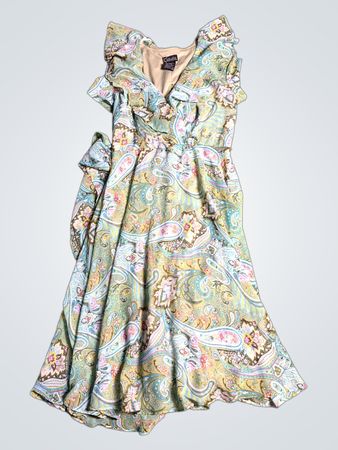 K Studio Collection Paisley Ruffle Dress