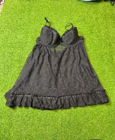 Victoria's Secret Sexy Little Things Black Bra and Skirt Set