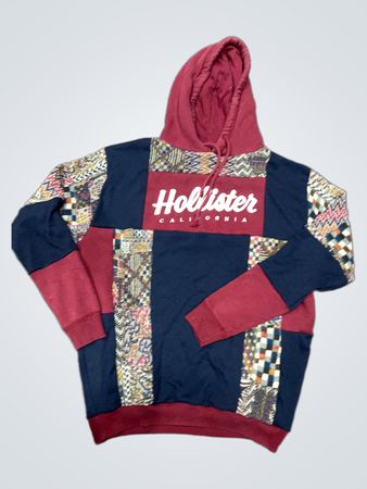 Upcycled Hollister Patchwork Hoodie