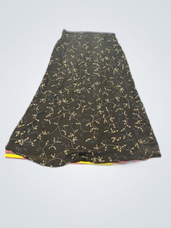 Sag Harbor Black Embroidered Maxi Skirt