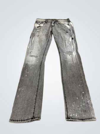 True Religion Distressed Gray Jeans