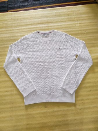 Tommy Hilfiger White Cable Knit Sweater