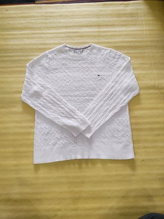 Tommy Hilfiger White Cable Knit Sweater