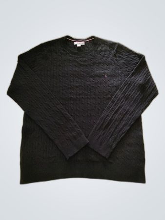 Tommy Hilfiger Black Cable Knit Sweater