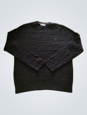 Tommy Hilfiger Black Cable Knit Sweater