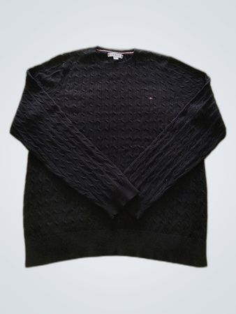 Tommy Hilfiger Black Cable Knit Sweater
